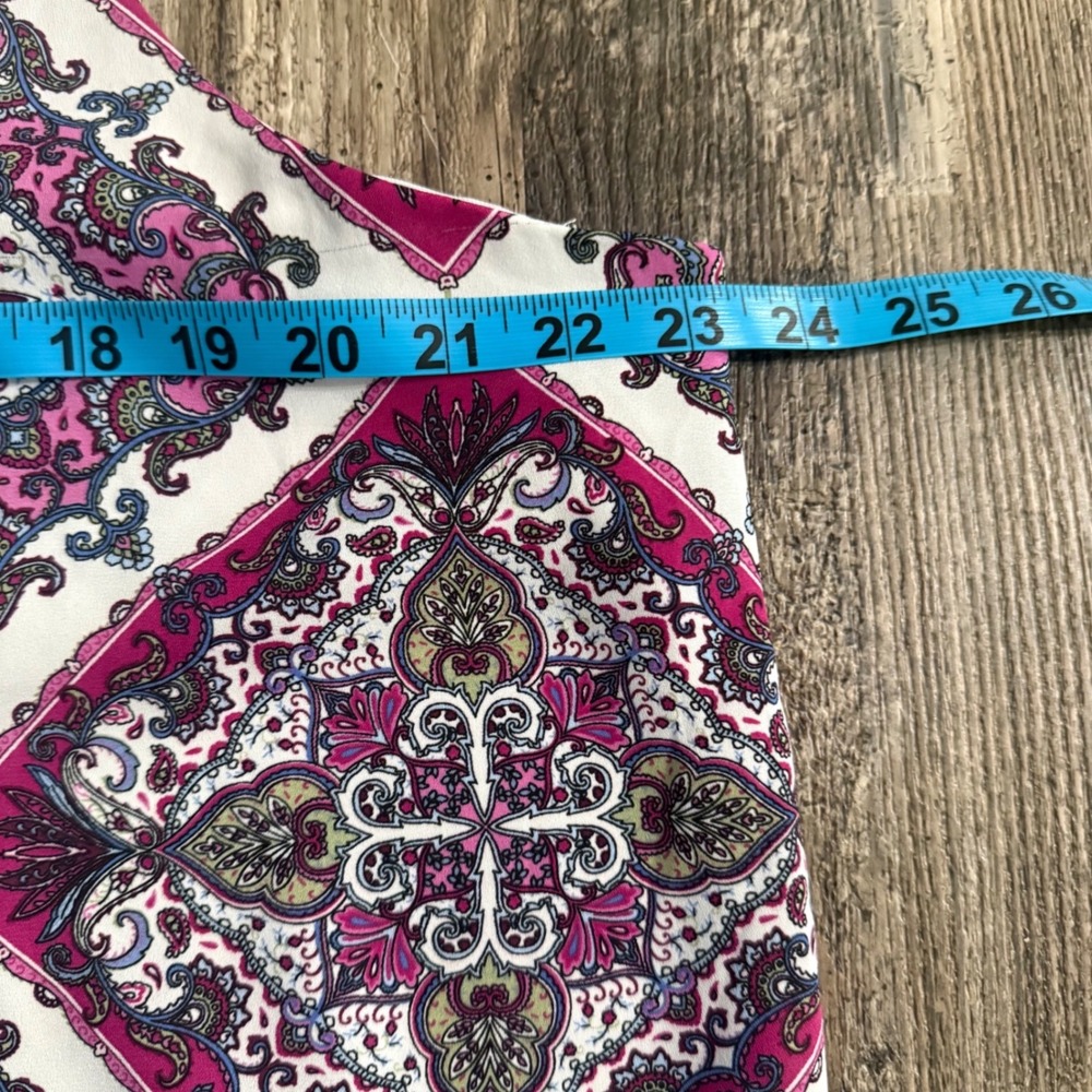 LOFT Womens XL Magenta Medallion Paisley Lightweight V-Neck Lined Camisole - Picture 8 of 10
